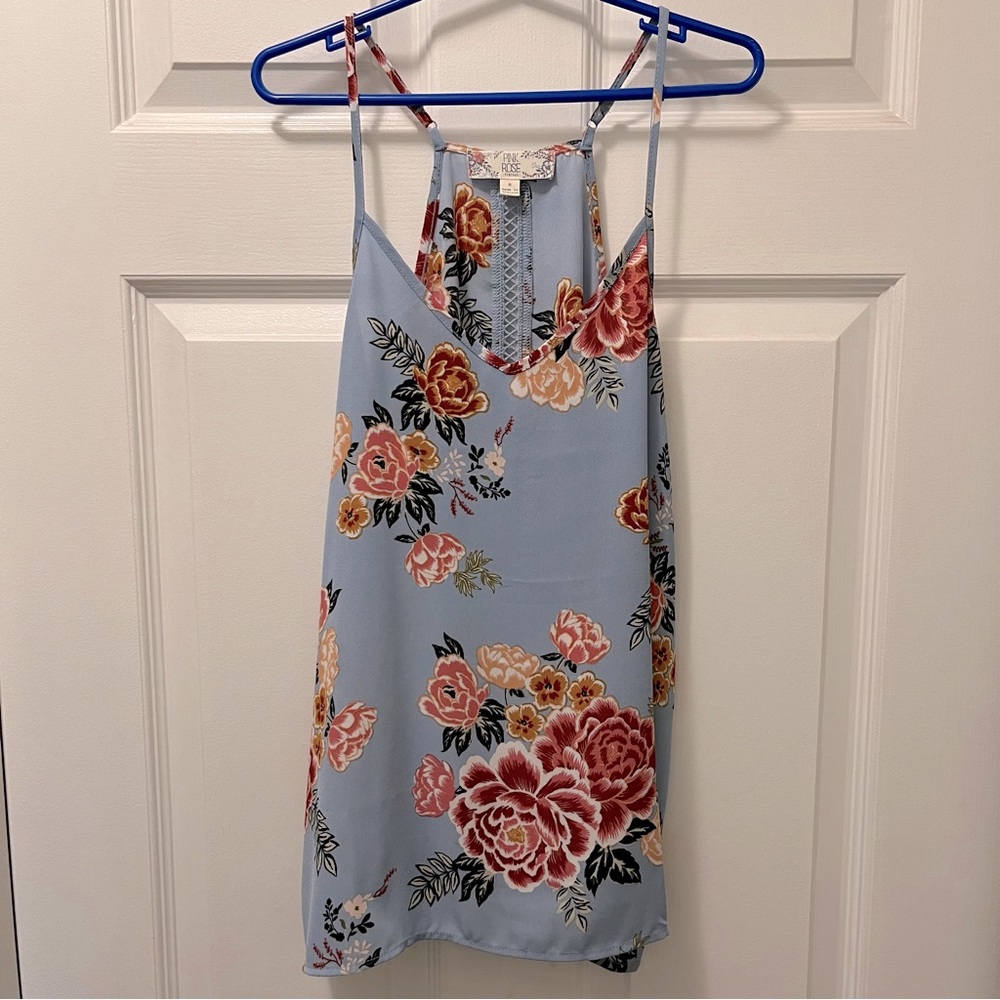Blue Floral Tank sz S